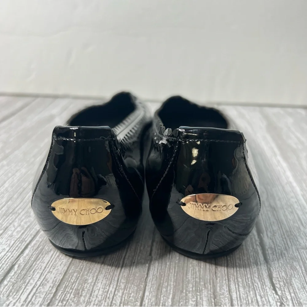 Jimmy Choo Black Patent Leather Flats - Picture 3 of 7